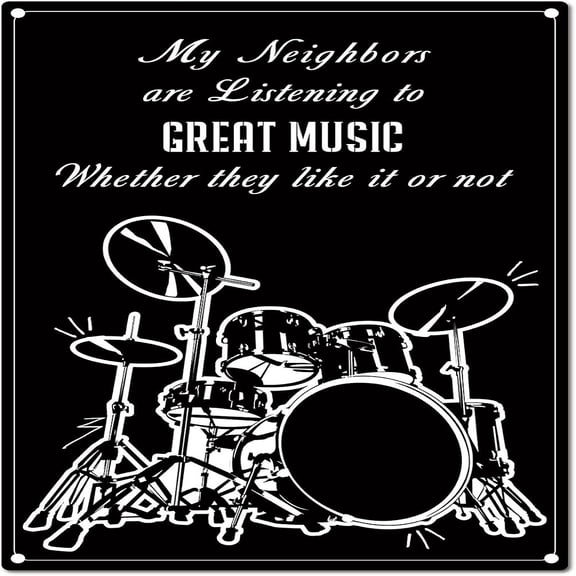 Rectangle with Word Vintage Metal Iron Sign Poster for Home Wall Decoration Musical Instruments Pattern 200x300x2.2mm