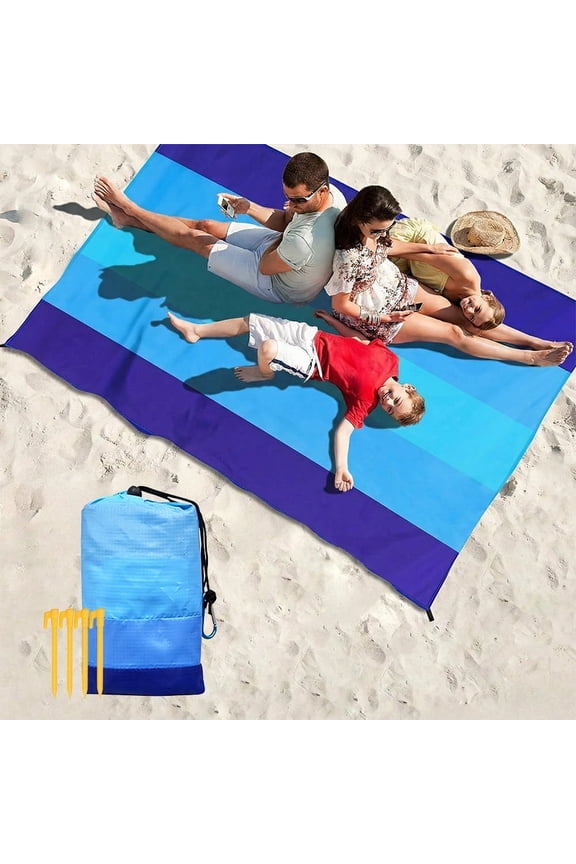 Beach Blanket 79" X 83" Lightweight Waterproof Sandproof Beach Mat Quick Drying Picnic Mat