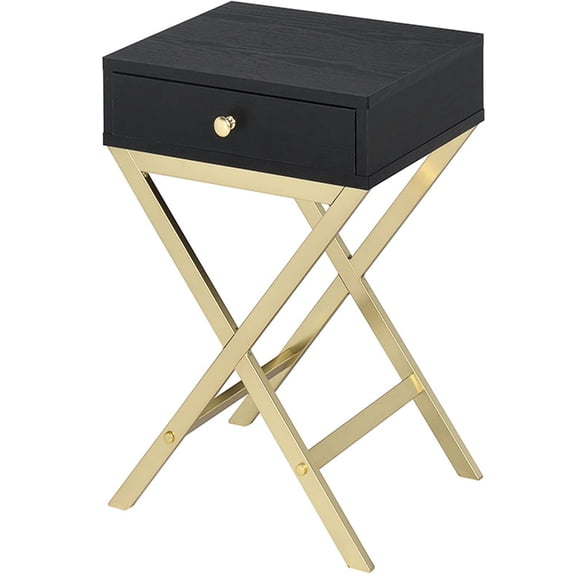 Rectangular 1 - Drawer Accent Table | Store Remotes and Magazines in Living Space | Wood and Metal Construction | Maximize Small Room Space