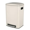thumbnail image 1 of Rectangular 13 Gallon Trash Can with Foot Pedal, Kitchen Stainless Steel Thickened Trash Can with Soft Close Lid, 50L Large Garbage Can Perfect for Bedroom, Living Room, Bathroom, Office - White, 1 of 9