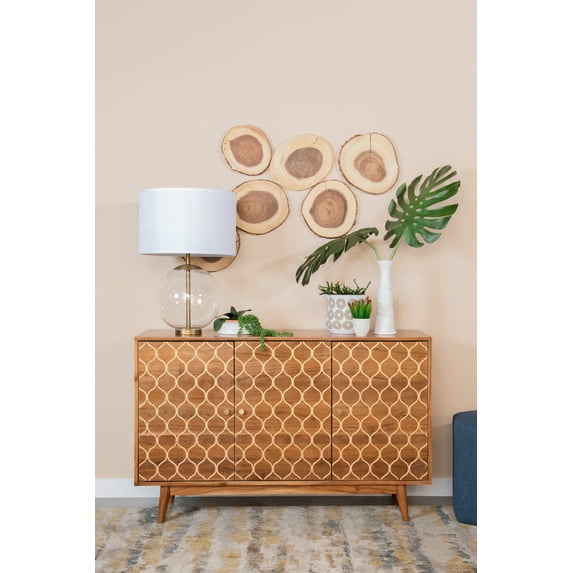 Rectangular 3-Door Accent Cabinet Natural