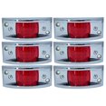 thumbnail image 1 of All Star Truck Parts Rectangular 4-4/5" Armored-Style Clearance Side Marker Light Chrome 12LED 6x Red, 1 of 4