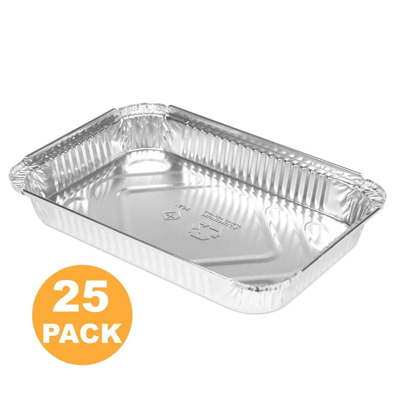 Fit Meal Prep 25 Pack Disposable Aluminum Foil Pans, x x