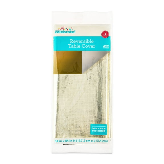 Rectangular 54" x 84" Gold Reversible Table Cover, by Way To Celebrate