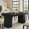 thumbnail image 1 of Rectangular 55" Dining Table for 4-6, Mid-Century Modern Kitchen Dining Table, Black, 1 of 7