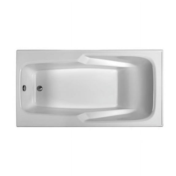 Rectangular 70 x 36 in. Whirlpool Bathtub With End Drain- Biscuit Finish