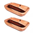 thumbnail image 1 of Rectangular Acacia Wood Low Salad Serving Bowl 2-Pack, 1 of 5