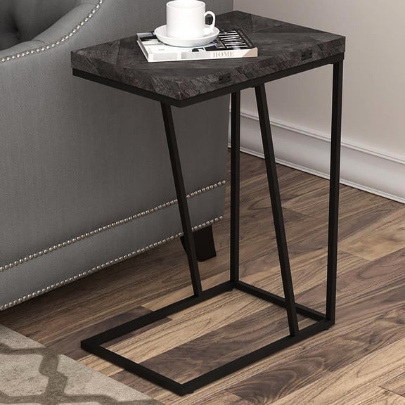 Rectangular Accent Table / Industrial Style / Grey Tone for Natural Charm