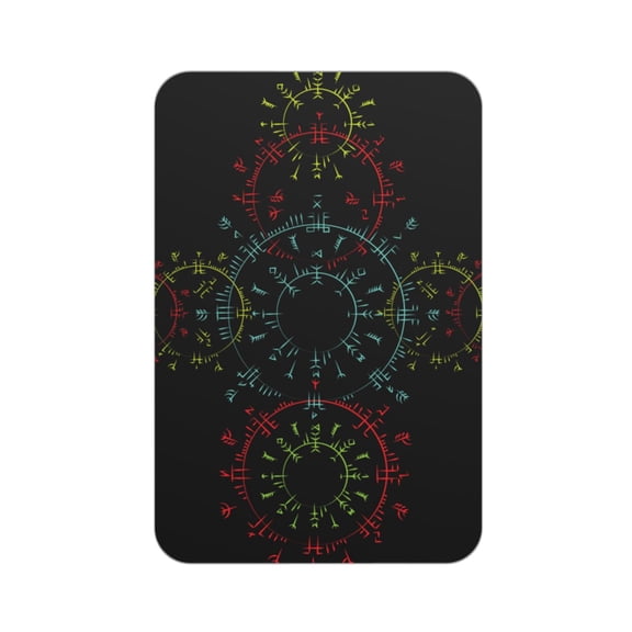 Rectangular Acrylic Fridge Magnet, Refrigerator Magnet with Strong Soft Magnetic Back for Office Lockers, Microwaves, Home, Circle Runes Symbol Scandinavian