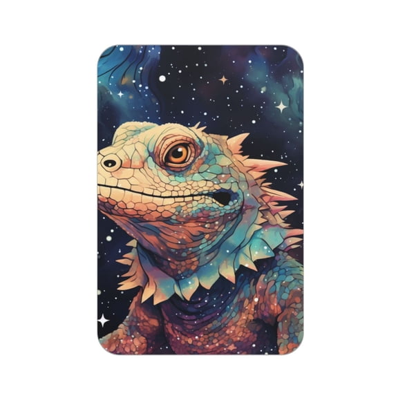 Rectangular Acrylic Fridge Magnet, Refrigerator Magnet with Strong Soft Magnetic Back for Office Lockers, Microwaves, Home, Cool Bearded Dragon Lizards Starry