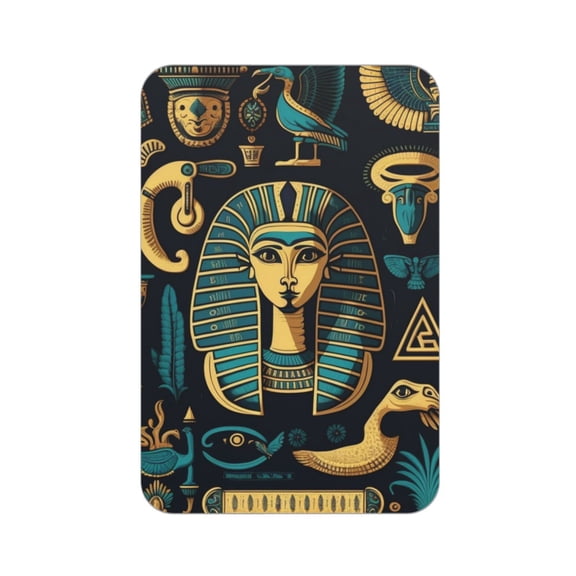 Rectangular Acrylic Fridge Magnet, Refrigerator Magnet with Strong Soft Magnetic Back for Office Lockers, Microwaves, Home, Egyptian Hieroglyphs Mascots Symbols Retro