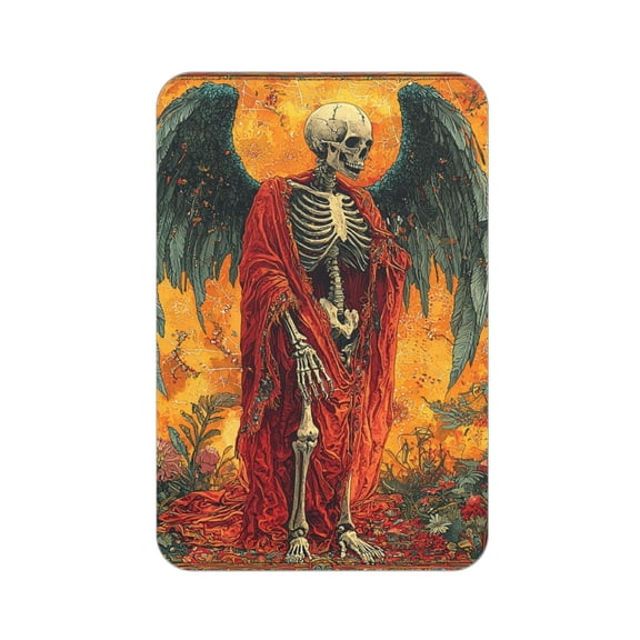 Rectangular Acrylic Fridge Magnet, Refrigerator Magnet with Strong Soft Magnetic Back for Office Lockers, Microwaves, Home, Grim Reaper Skeleton Angel Psychedelic
