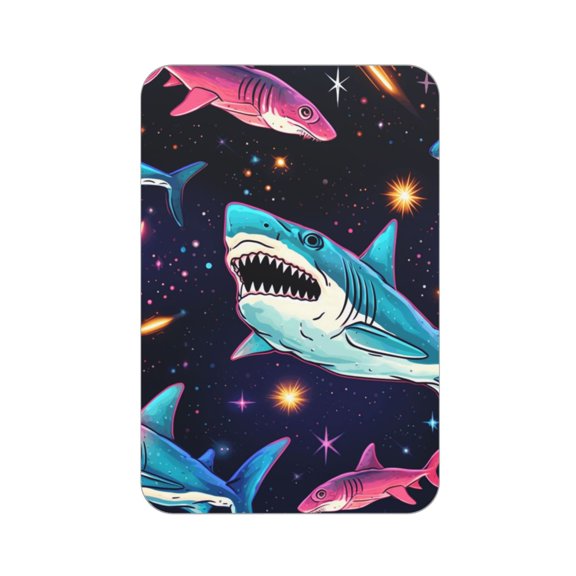 Rectangular Acrylic Fridge Magnet, Refrigerator Magnet with Strong Soft Magnetic Back for Office Lockers, Microwaves, Home, Laser Shark Space Funny Dinosaur Starry
