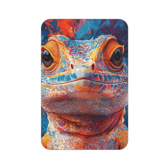 Rectangular Acrylic Fridge Magnet, Refrigerator Magnet with Strong Soft Magnetic Back for Office Lockers, Microwaves, Home, Lizard Bearded Dragon Gecko
