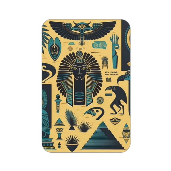 Rectangular Acrylic Fridge Magnet, Refrigerator Magnet with Strong Soft Magnetic Back for Office Lockers, Microwaves, Home, Retro Egyptian Symbols Hieroglyphs Mascots