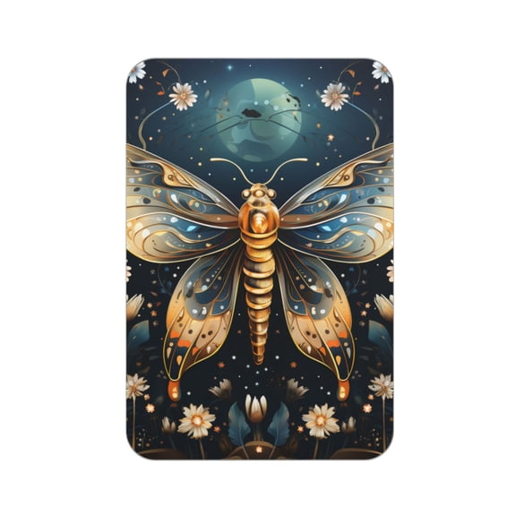 Rectangular Acrylic Fridge Magnet, Refrigerator Magnet with Strong Soft Magnetic Back for Office Lockers, Microwaves, Home, Hawk Moth Fireflies Art