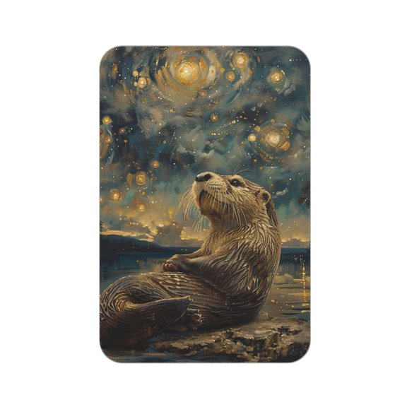 Rectangular Acrylic Fridge Magnet, Refrigerator Magnet with Strong Soft Magnetic Back for Office Lockers, Microwaves, Home, Otter Fish Sky Art