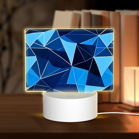 Rectangular Acrylic Lamp 5.9in5.9in Luminous Lamp Bedside Lamp Soft And Not Dazzling 3 Kinds Of Light For Bookshelf Desk Nightstand Darkgray Geometric Patterns_4