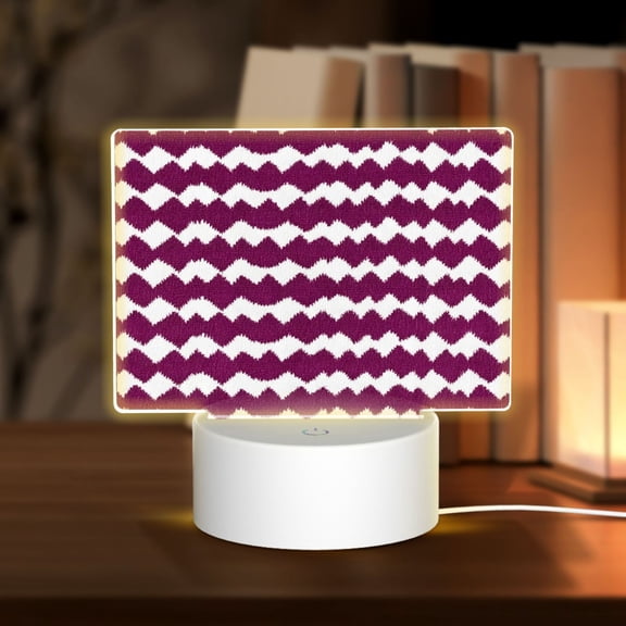Rectangular Acrylic Lamp 5.9in5.9in Luminous Lamp Bedside Lamp Soft And Not Dazzling 3 Kinds Of Light For Bookshelf Desk Nightstand Magenta Houndstooth_3