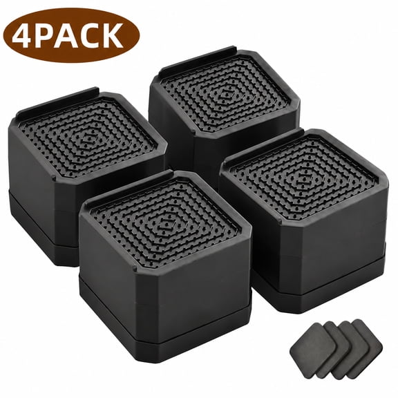 Rectangular Adjustable Furniture Risers Heavy-Duty Bed Risers Lift Up to 4 Inches, Supports 660 Lbs for Desk Sofa Chair Legs Refrigerator Washing Machine