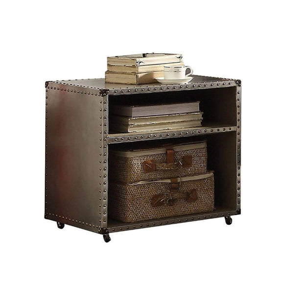 Rectangular Aluminum Nightstand With Port And Power Dock, 2 Compartment Slots & Compartments, Charming Look