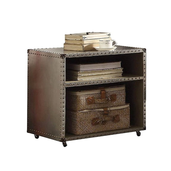 Rectangular Aluminum Nightstand with USB and Storage / Practical Bedside Companion