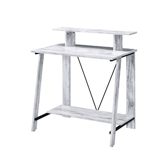 Rectangular Antique Desk | For Writing, Laptop Work in Office | V - shaped Metal Backing | Addresses Storage and Aesthetic Needs