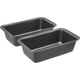Rectangular Baking Bread Loaf Pan, 9.5 x 5 Inch, Set of 2, Gray