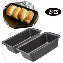 Rectangular Baking Bread Loaf Pan, Nonstick Carbon Steel Material,11 x 5 x 6.3 In, Set of 2, Black