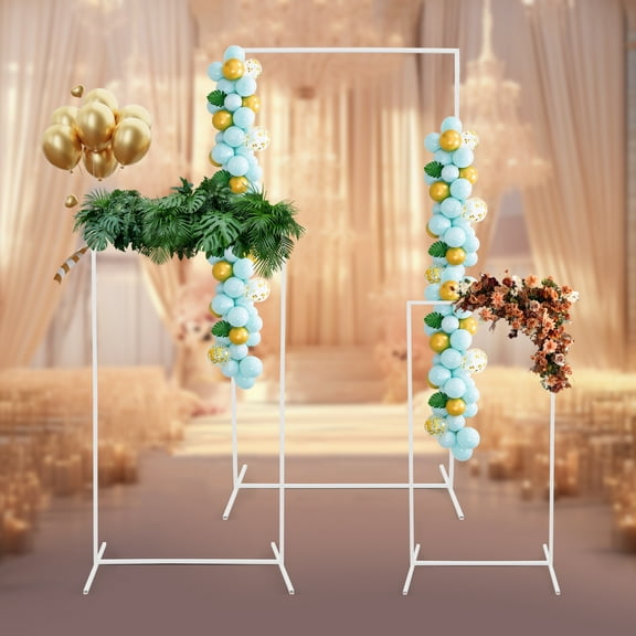 Rectangular Balloon Frame, Metal Backdrop Stand Steel Tube For Weddings, Birthday Parties, Christmas Parties White Rectangular Metal Backdrop Stand