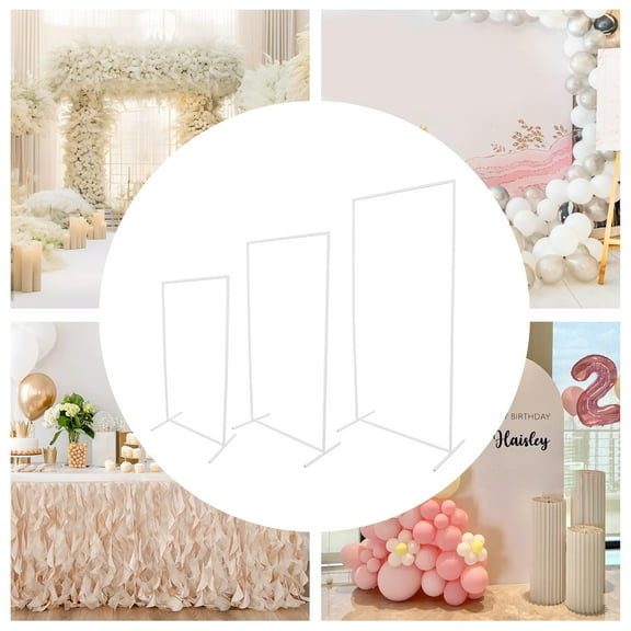 Rectangular Balloon Frame, Metal Backdrop Stand Steel Tube White Rectangular Metal Backdrop Stand, For Weddings, Birthday Parties, Christmas Parties