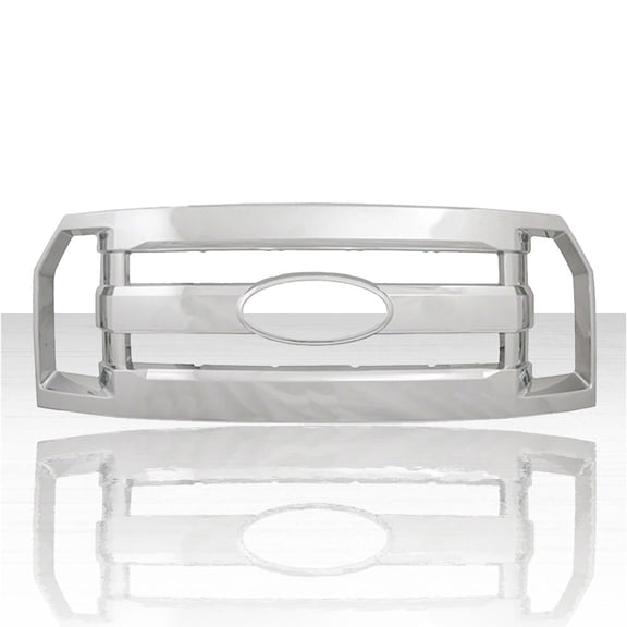 Rectangular Bar Grille Overlay for 2016-2017 Ford F-150 XL - Chrome
