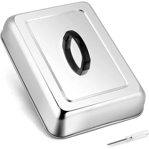 Rectangular Basting Cover Stainless Steel Cheese Melting Dome Steaming Lid Heavy Duty Griddle Grill Accessories