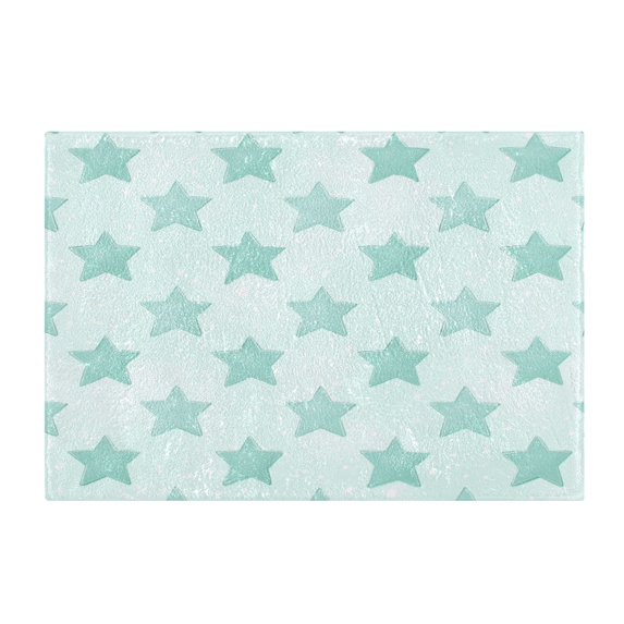 Rectangular Bath Rug Non Slip Absorbent Rug 16x24in Bathroom Mat Light Sea Blue Pattern