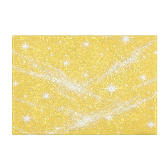 Rectangular Bath Rug Non Slip Absorbent Rug 16x24in Bathroom Mat Yellow Flashing Pattern