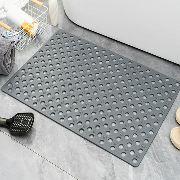 Rectangular Bathroom Mat Anti Slip PVC Shower Mat with Suction Cups and Massage Function Safe and Stable for Home Shower Room Easy to Clean Long Lasting for Wet Environments 27.17x14.17in