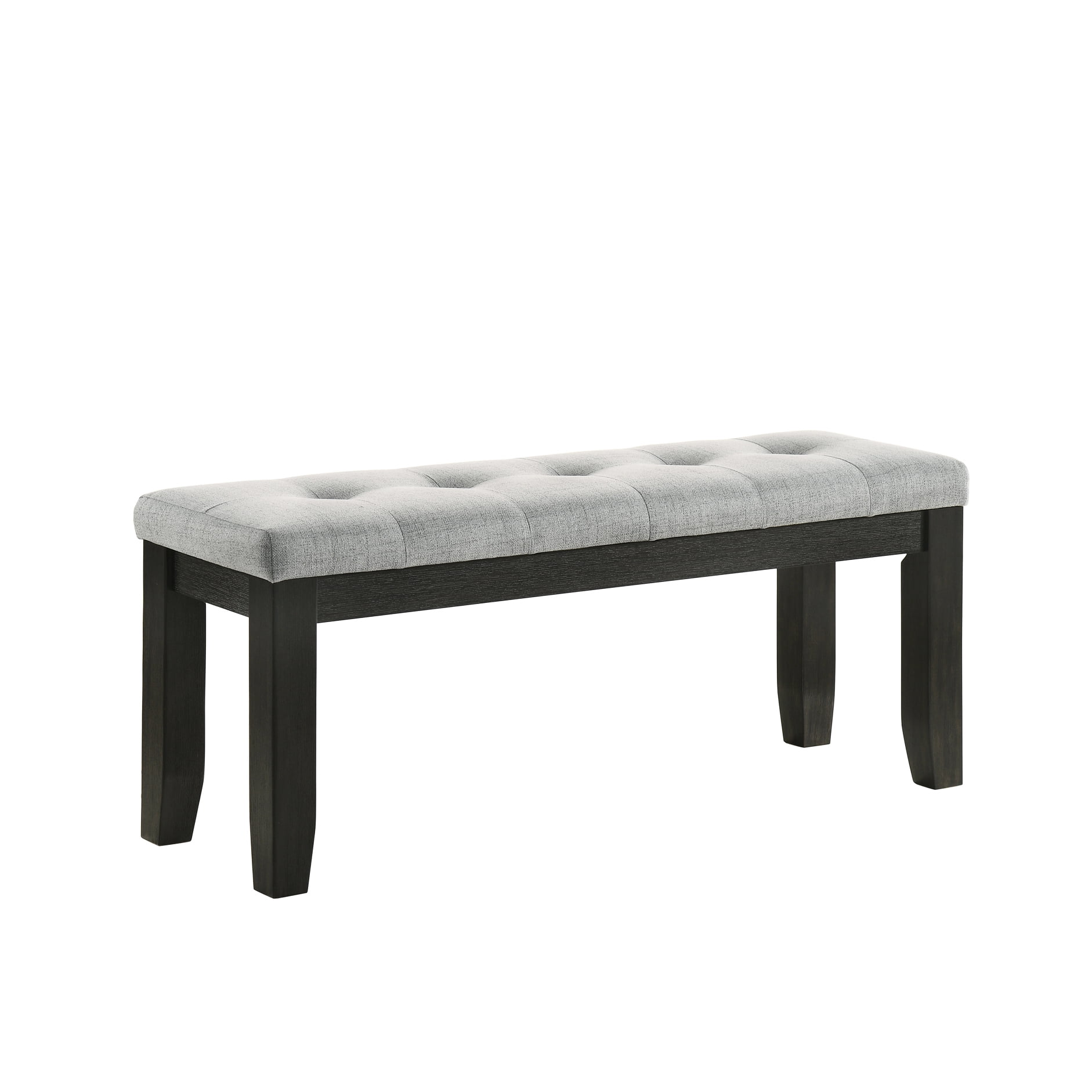 Rectangular Bench In Gray Upholstery With Tapered Legs, Contemporary ...