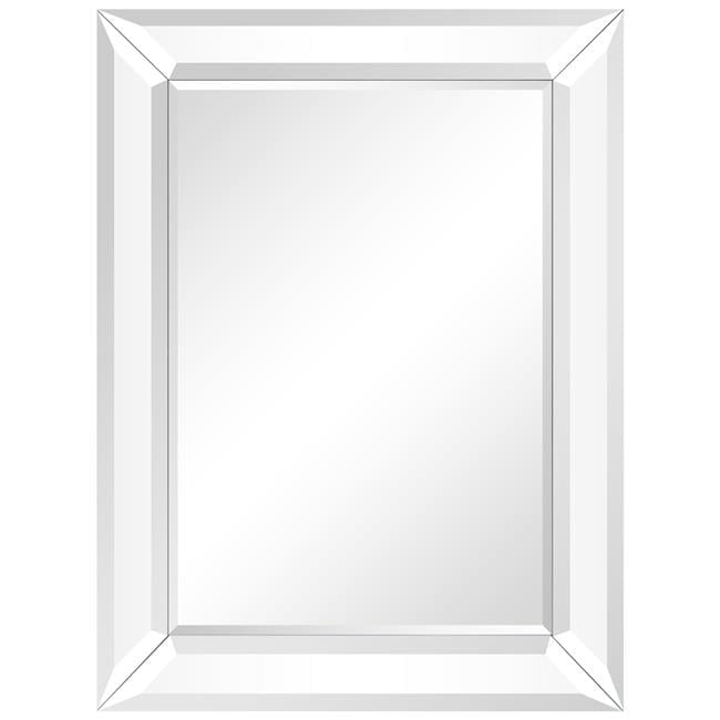 Rectangular Beveled Diamond Silver Framed Wall Mirror 40" x 30"