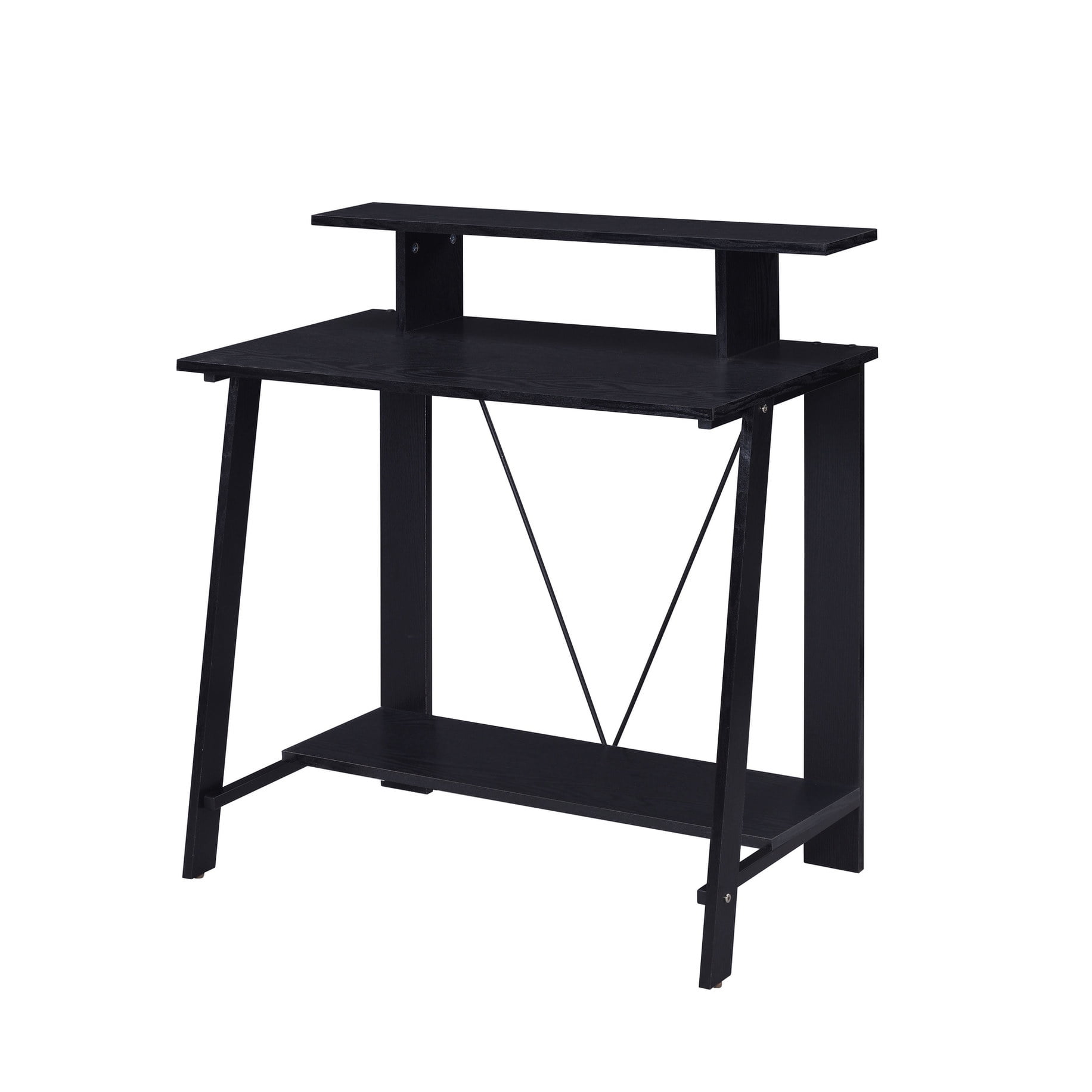 Rectangular Black Desk - Structural Reinforcement by Metal Backing ...