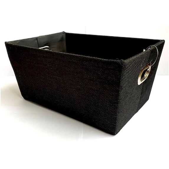 Rectangular Black Fabric with Matching Fabric Liner Basket