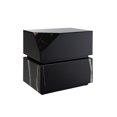 thumbnail image 1 of Rectangular Black Mirrored End Table - Synthetic Wood, Tempered Glass Feature, Stylish Choice For Home, 24"x24"x16", 58 Lbs Touch, Contemporary Design, Lb, 1 of 2