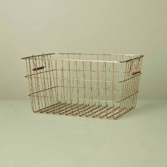 Rectangular Brass Wire Storage Basket