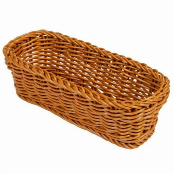 Winco WB-1507-HY 10 x 4.75 in. Rectangular Basket, 3 in. Deep - Honey