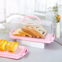 Rectangular Bread Box with Portable Handle,Cakes Muffins Transport Boxs With Click Closure,Loaf Cake Storage Container Boxs for Storing Banana Bread.