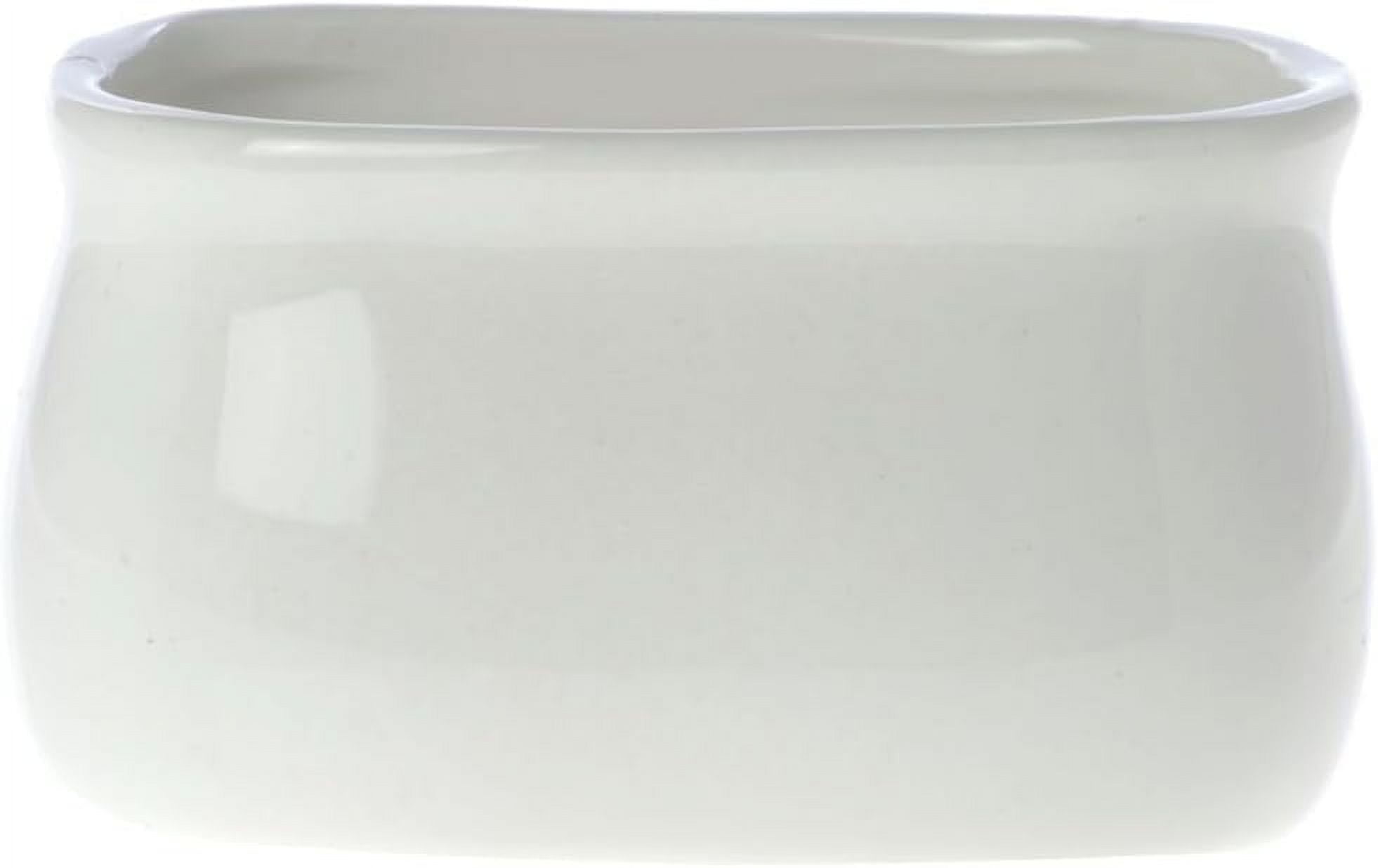 Rectangular Bright White Porcelain Sugar Packet Holder 3 1/4"L X 2 1/2"W X 1 7/8"H