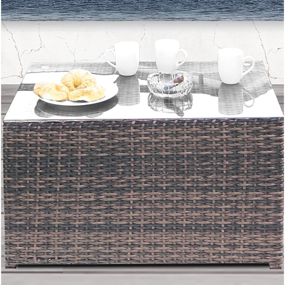 Rectangular Brown Coffee Table With Strong And Lustrous Glass Top / Base, 33''l X 22''w 18''h, For Various Application Environments In Homes Beyond Modern X Suitable Both Residential Non-residential