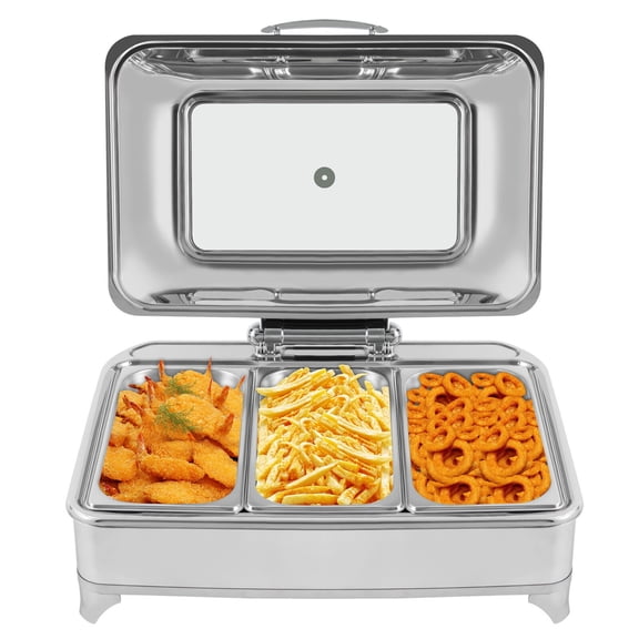 Rectangular Buffet Server and Warming Tray Food Warmer Adjustable Temperature 45-80/ 113-176 for Weddings, Birthday Parties, Buffets, Construction Sites