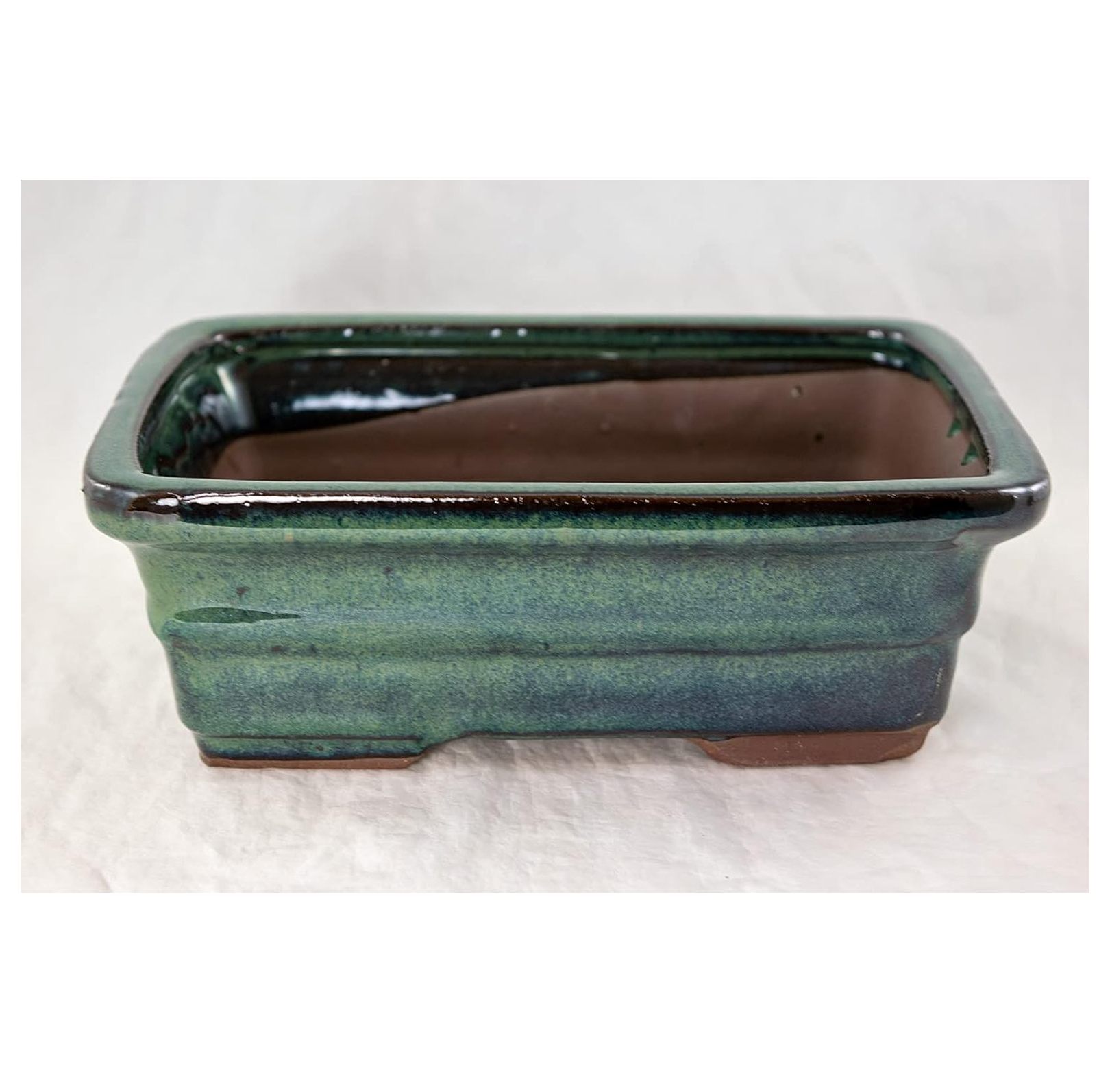 Rectangular Cactus & Pot with Mesh 8x 6x 2.75 - Green Stain Glazed ...