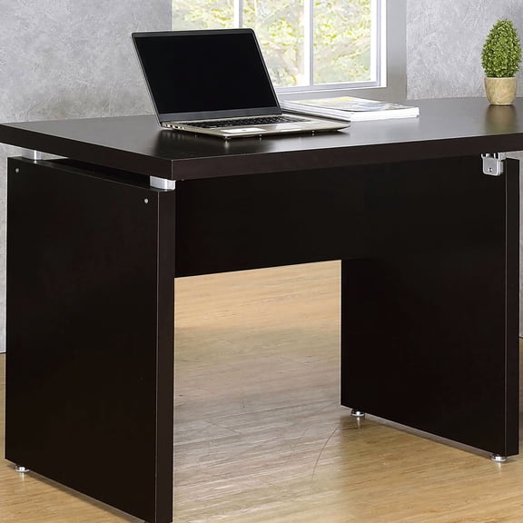Cappuccino Writing Desk for Office Use | Expand Work Area for Various Tasks | Durable Wood and Melamine | Customizable Floating Top for Flexibility