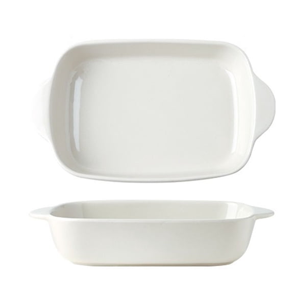 Rectangular Ceramic Double-Handled Baking Pan Household Use Oven Microwave Steak Baked Rice
